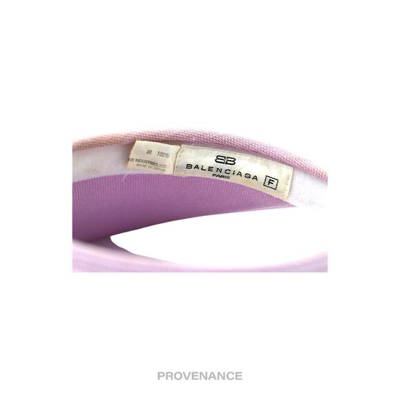 ? Balenciaga Logo Embroidered Visor - Lavender Geometric